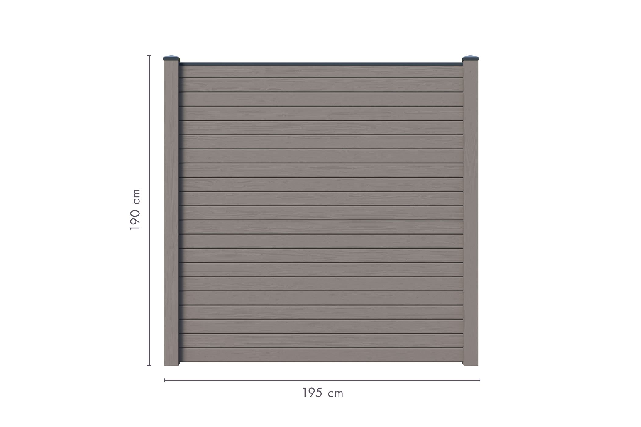 Sichtschutzzaun Komplettset terragrau / 1-10 Zaunfelder je 195 x 186 cm
