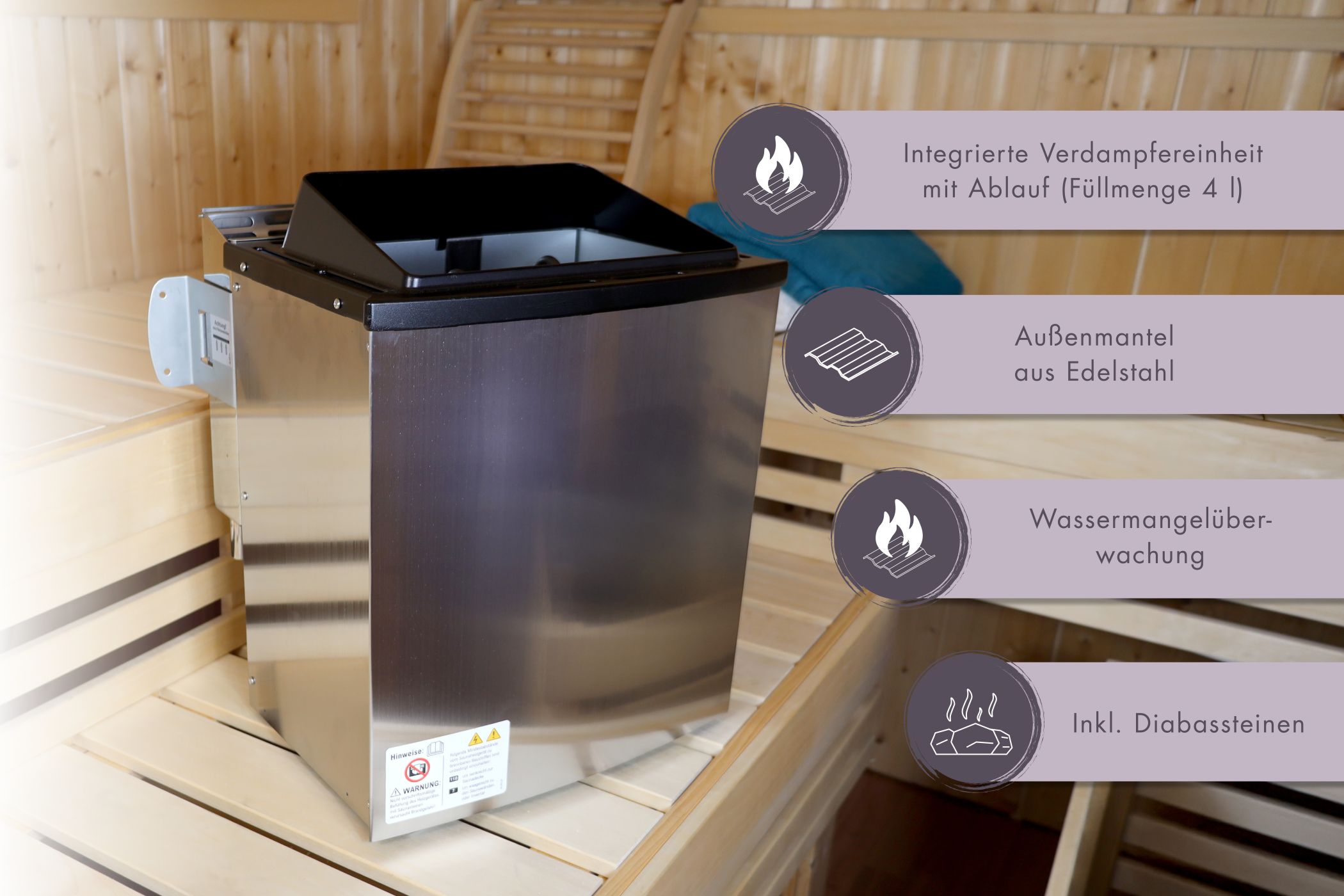 Sparset Bio-Kombiofen 11 kW + Steuergerät HUUM "UKU WIFI" mit App Steuerung