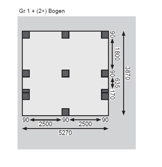 Doppelcarport BASIC 1 Set / Lagerabverkauf