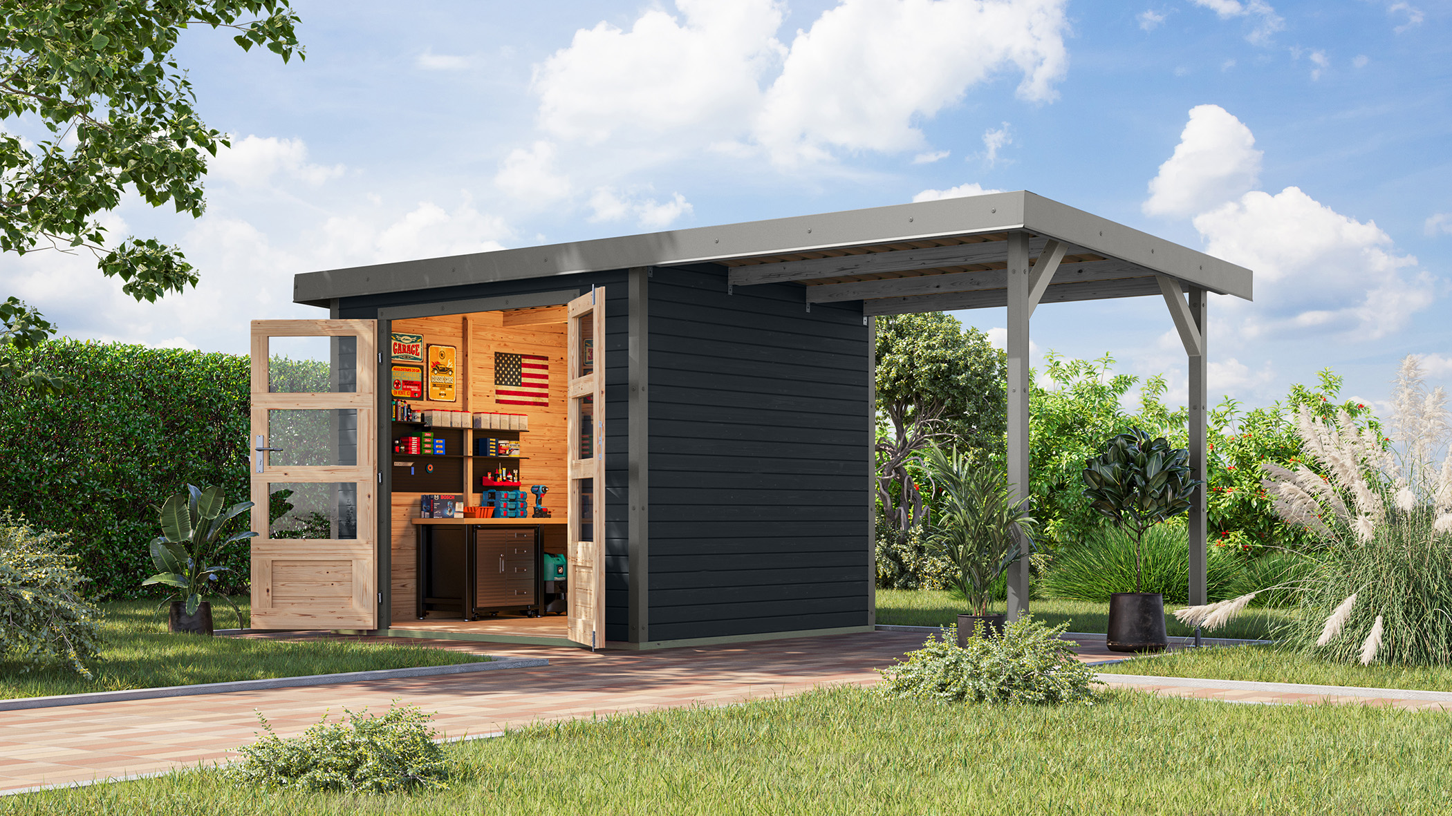 Gartenhaus Holz & Metall Jupiter 3