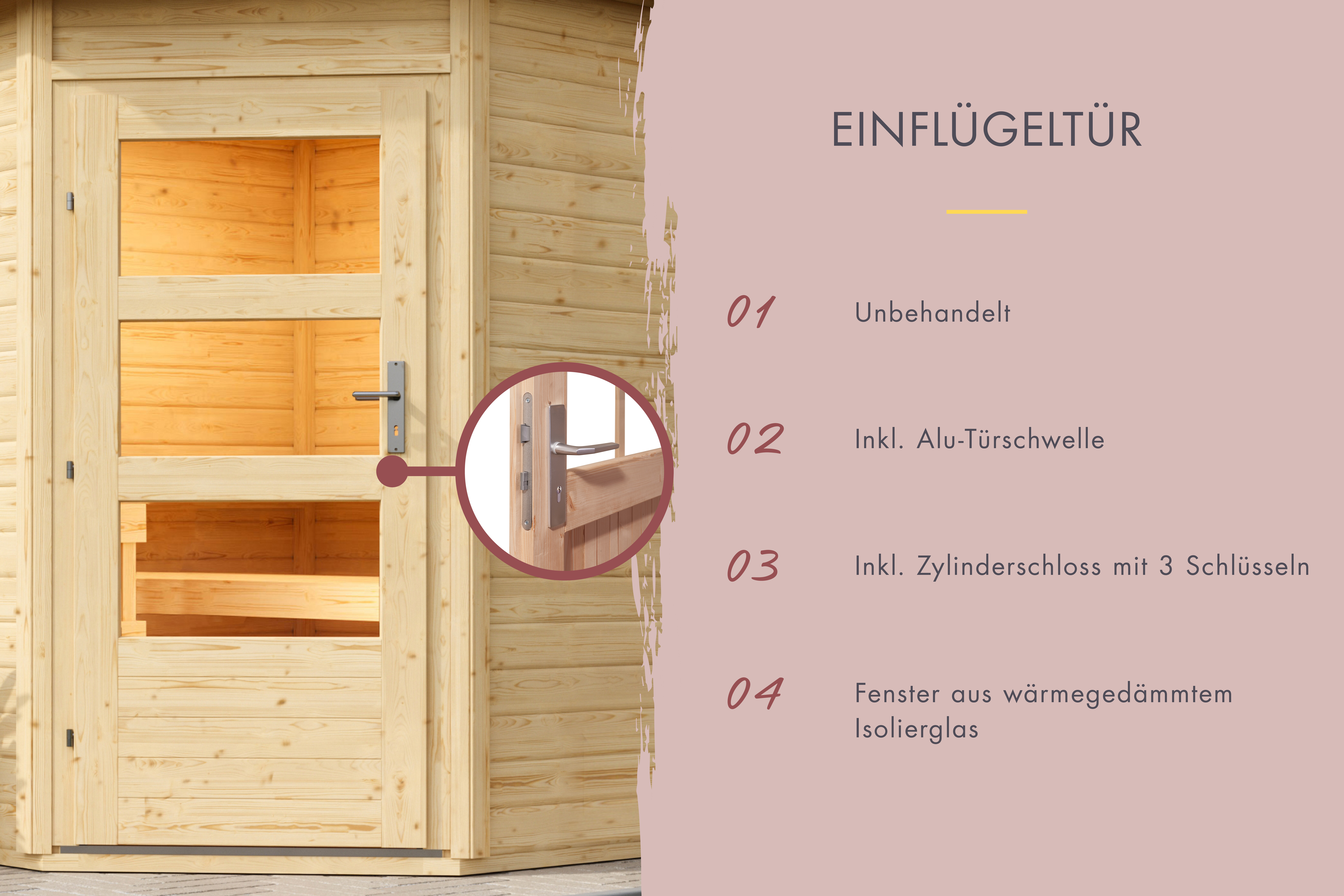 Saunahaus Skrollan 1 mit Vorraum