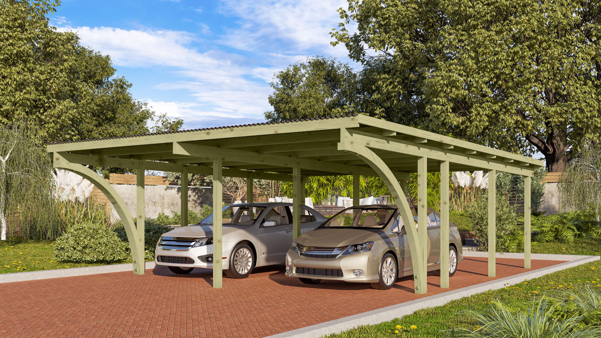 Doppelcarport BASIC 2 Set / Lagerabverkauf
