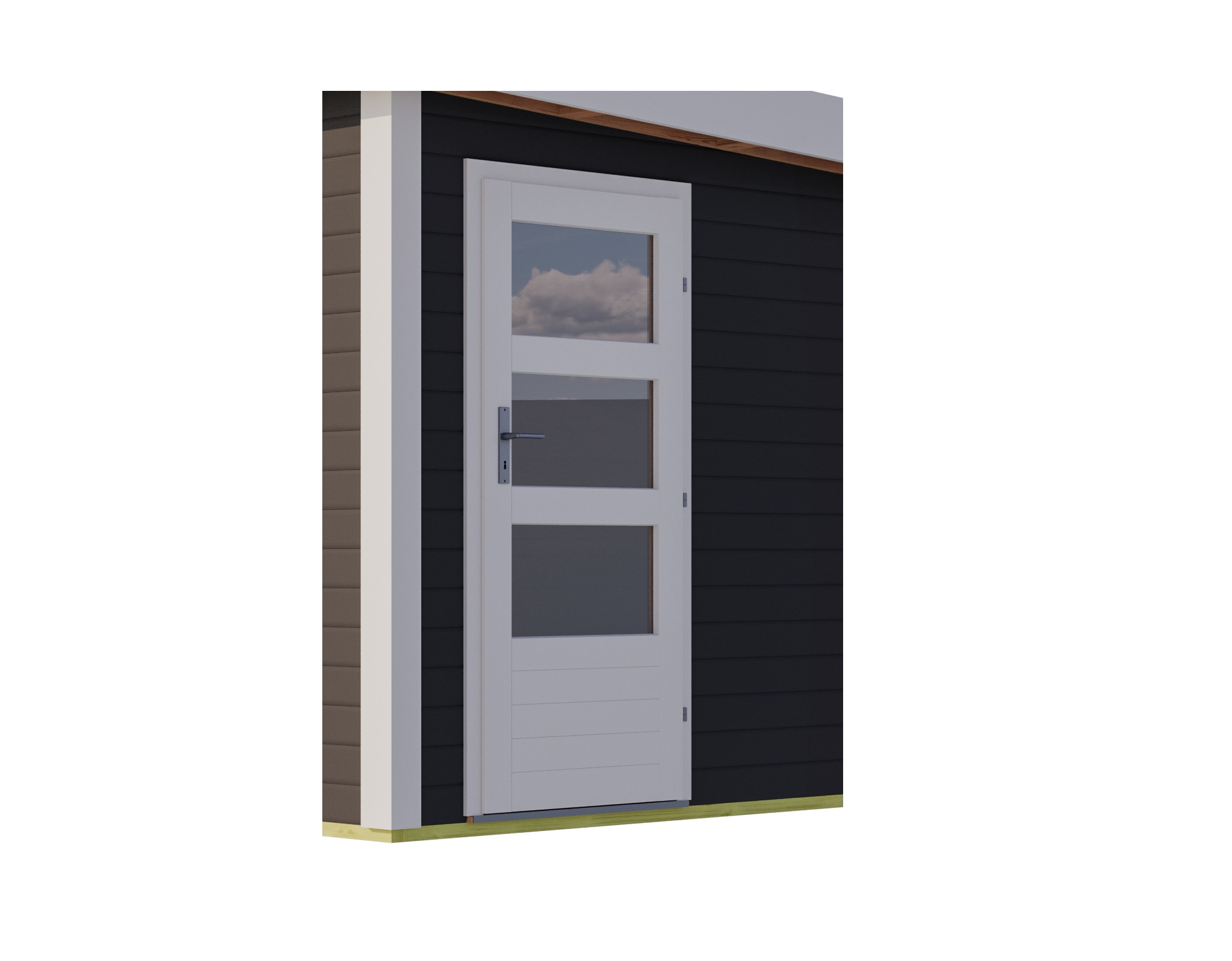 Einflügeltür Gartenhaustür 28/38mm elfenbeinweiß / Lagerabverkauf
