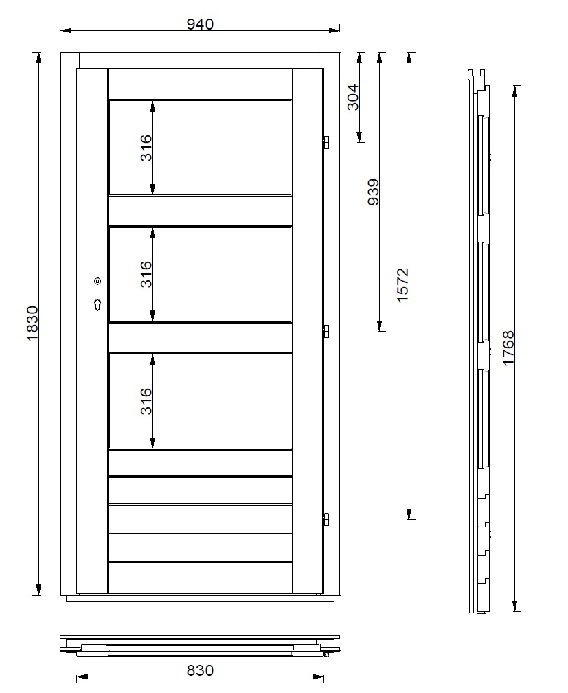 Einflügeltür Gartenhaustür 28/38mm elfenbeinweiß / Lagerabverkauf