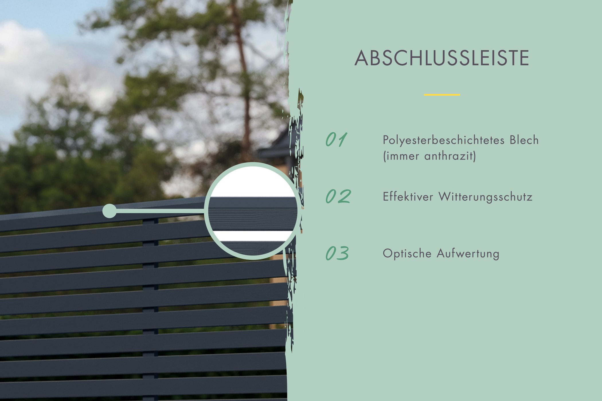 Lamellenzaun Zaunfüllung (ohne Zubehör) anthrazit / Zaunfeld 90 x 186 cm