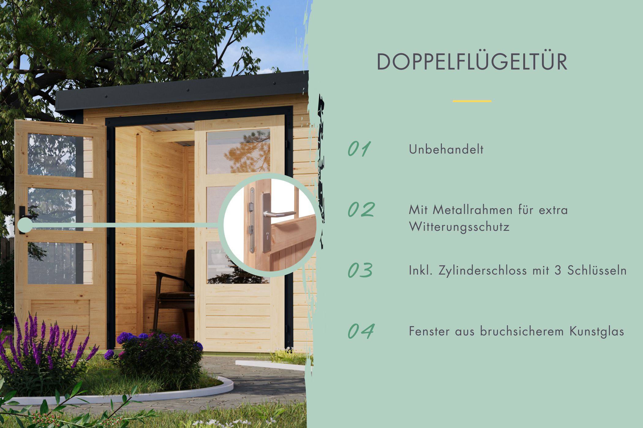 Gartenhaus Holz & Metall Jupiter 3,5