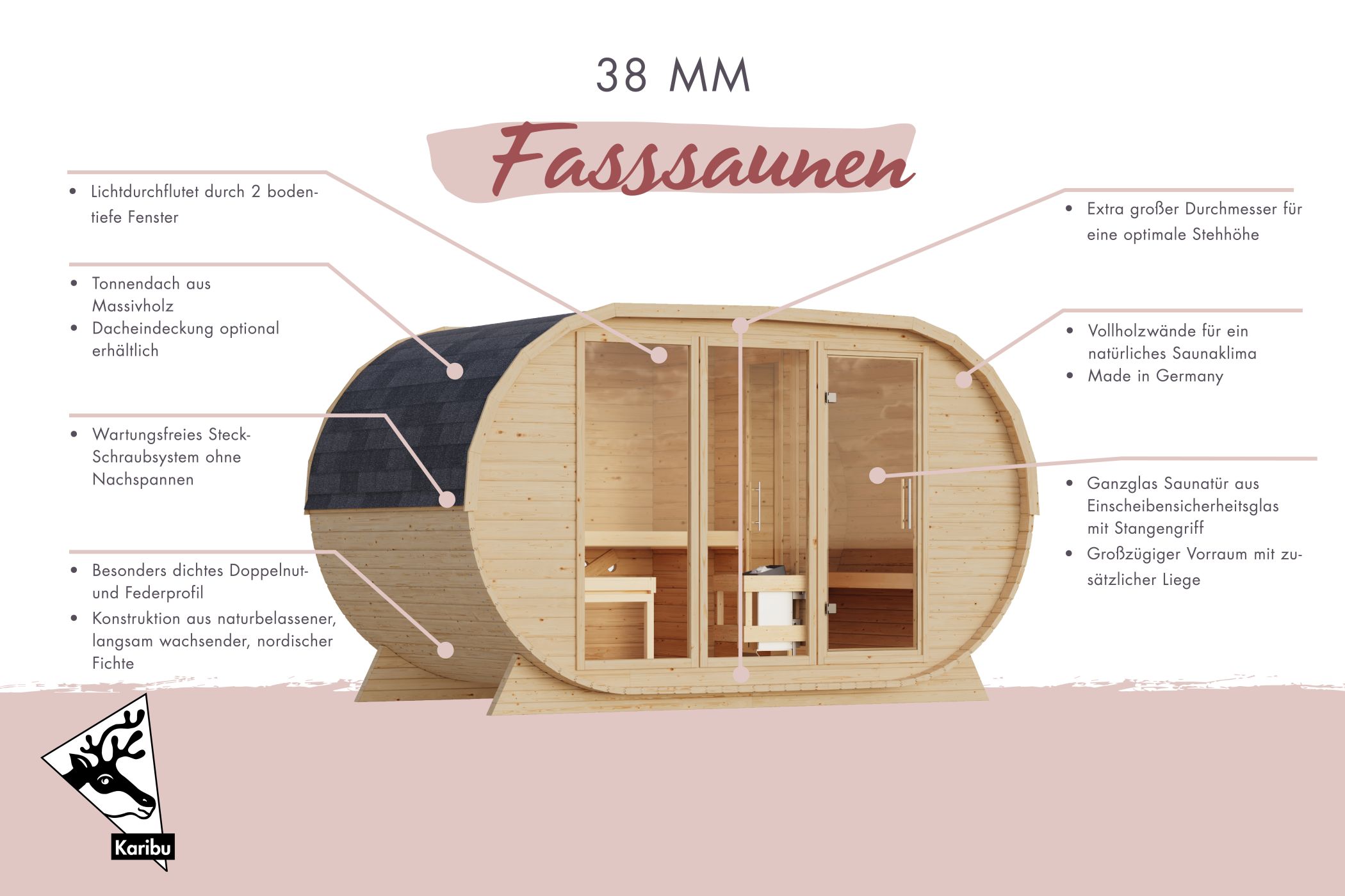 Fasssauna breit