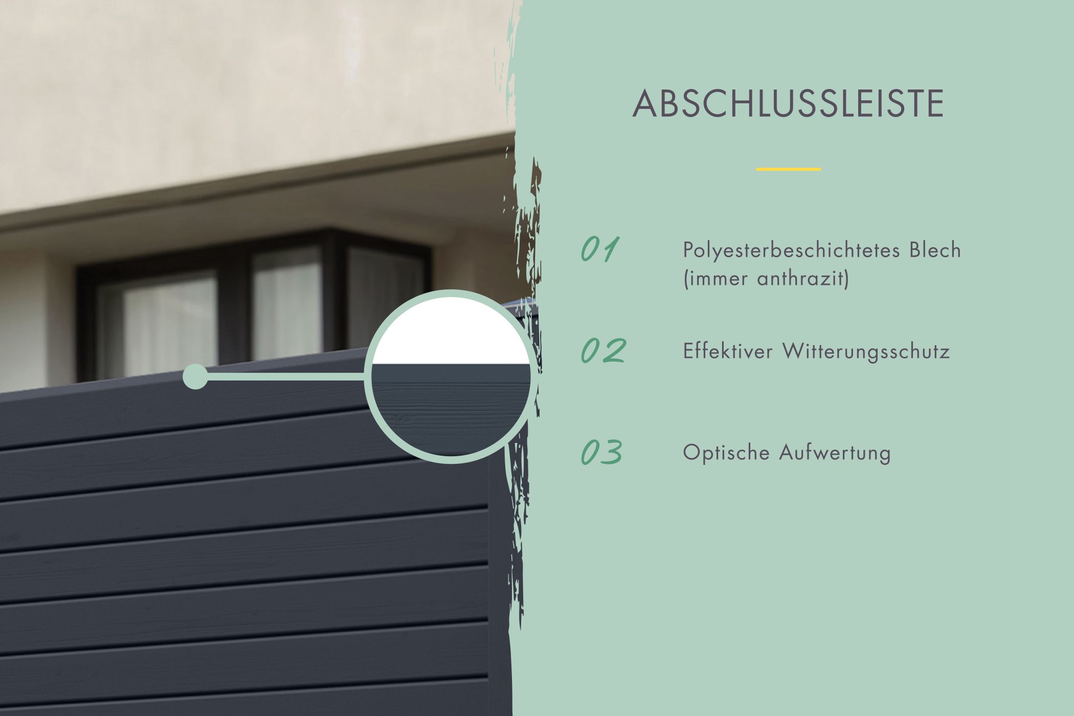 Sichtschutzzaun Zaunfüllung (ohne Zubehör) anthrazit / Zaunfeld 180 x 186 cm
