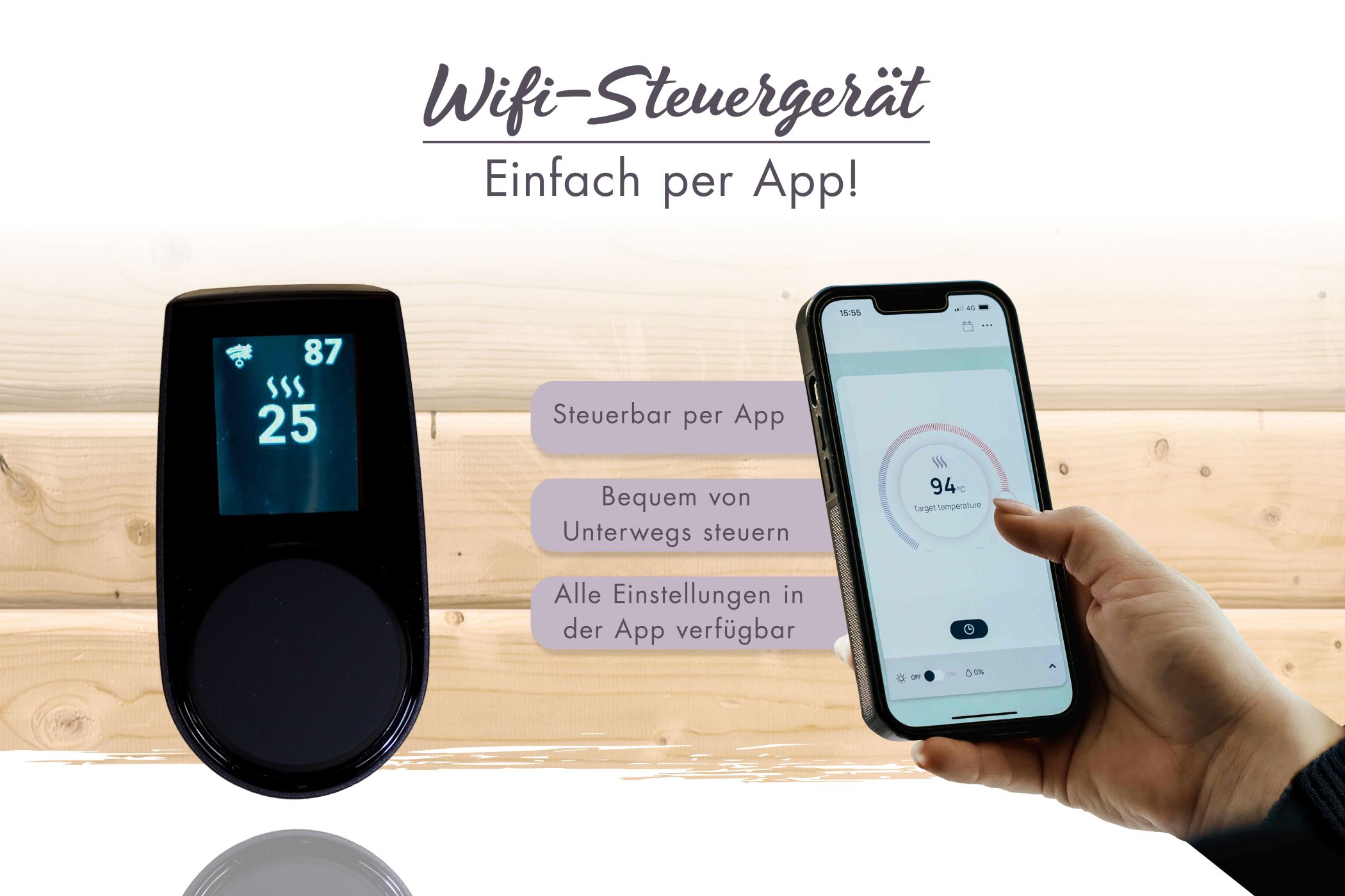 Elektronische Saunaofensteuerung Huum "UKU WIFI" 4.2 mit App Steuerung (Neuste Version)