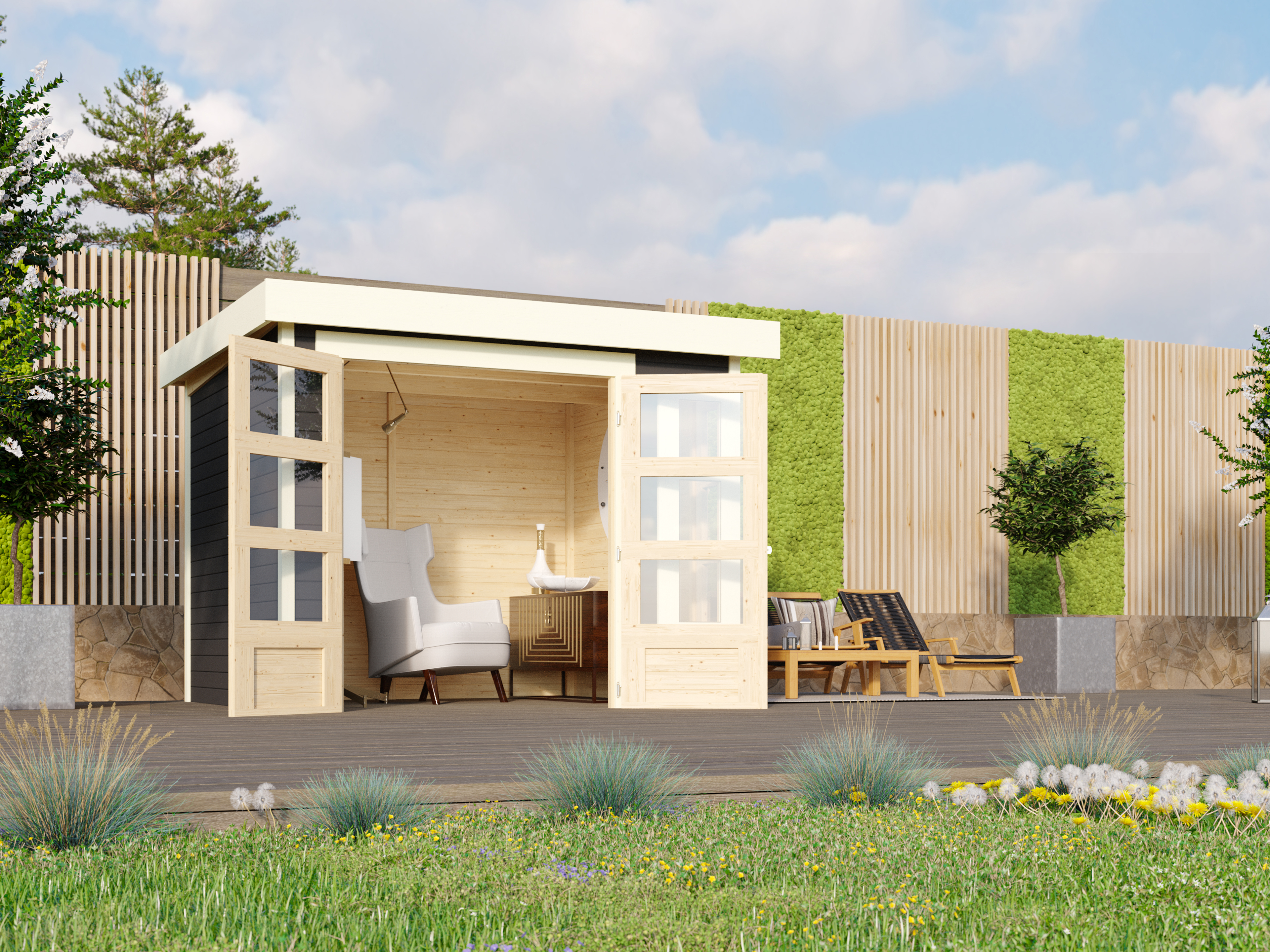 Gartenhaus Kerko 3,5 terragrau / Lagerabverkauf