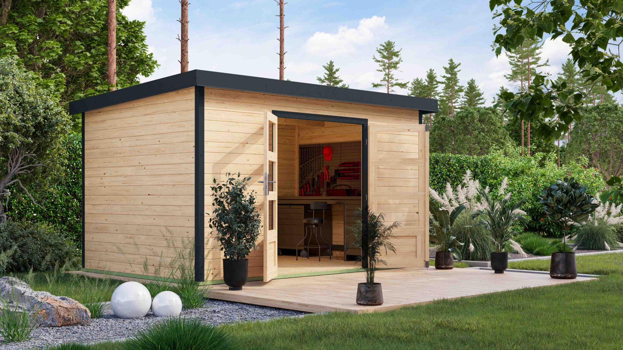 Gartenhaus Holz & Metall Pluto 7
