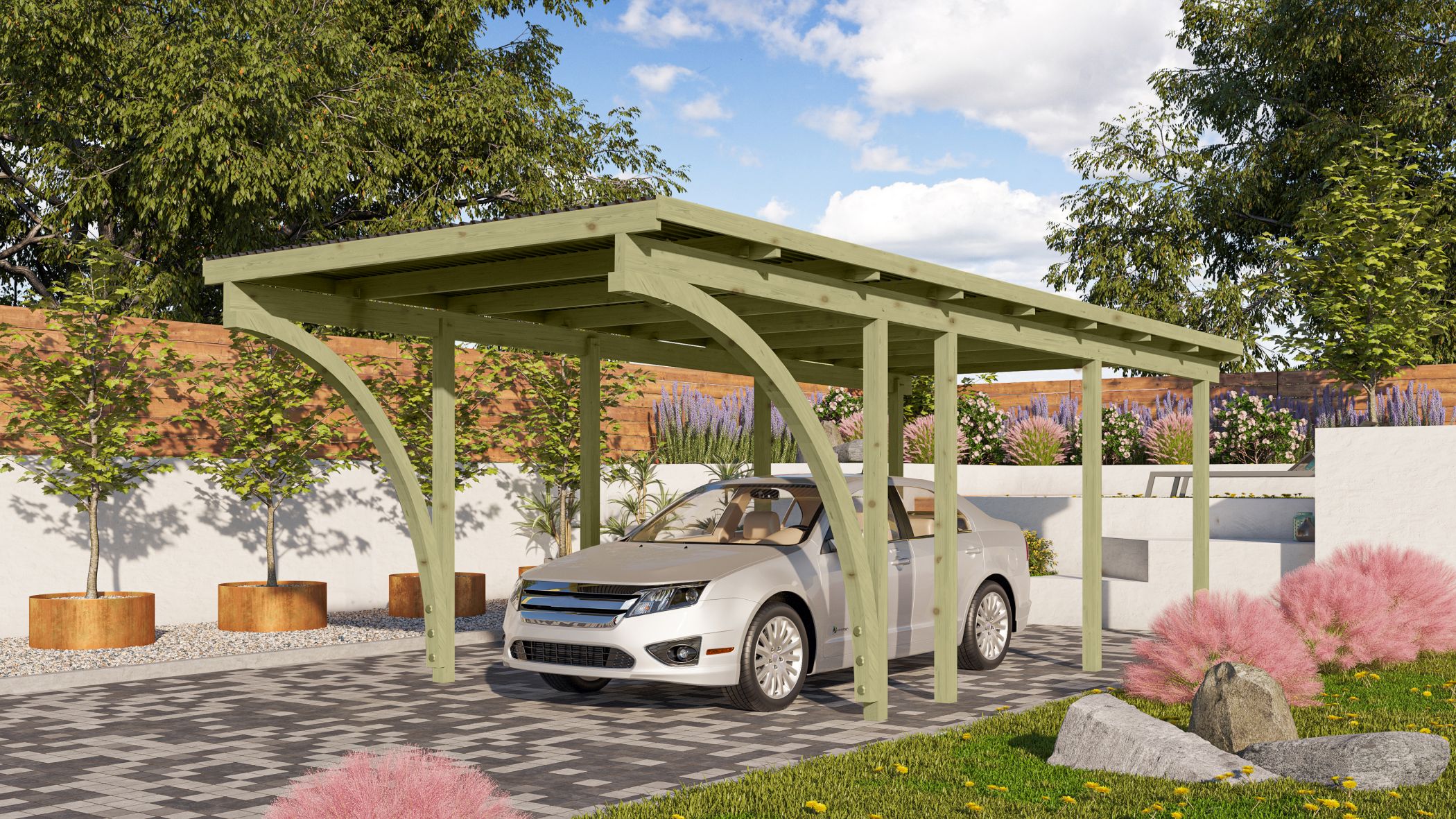 Wohnen, Veranda, Terrasse, Pergola, Auto