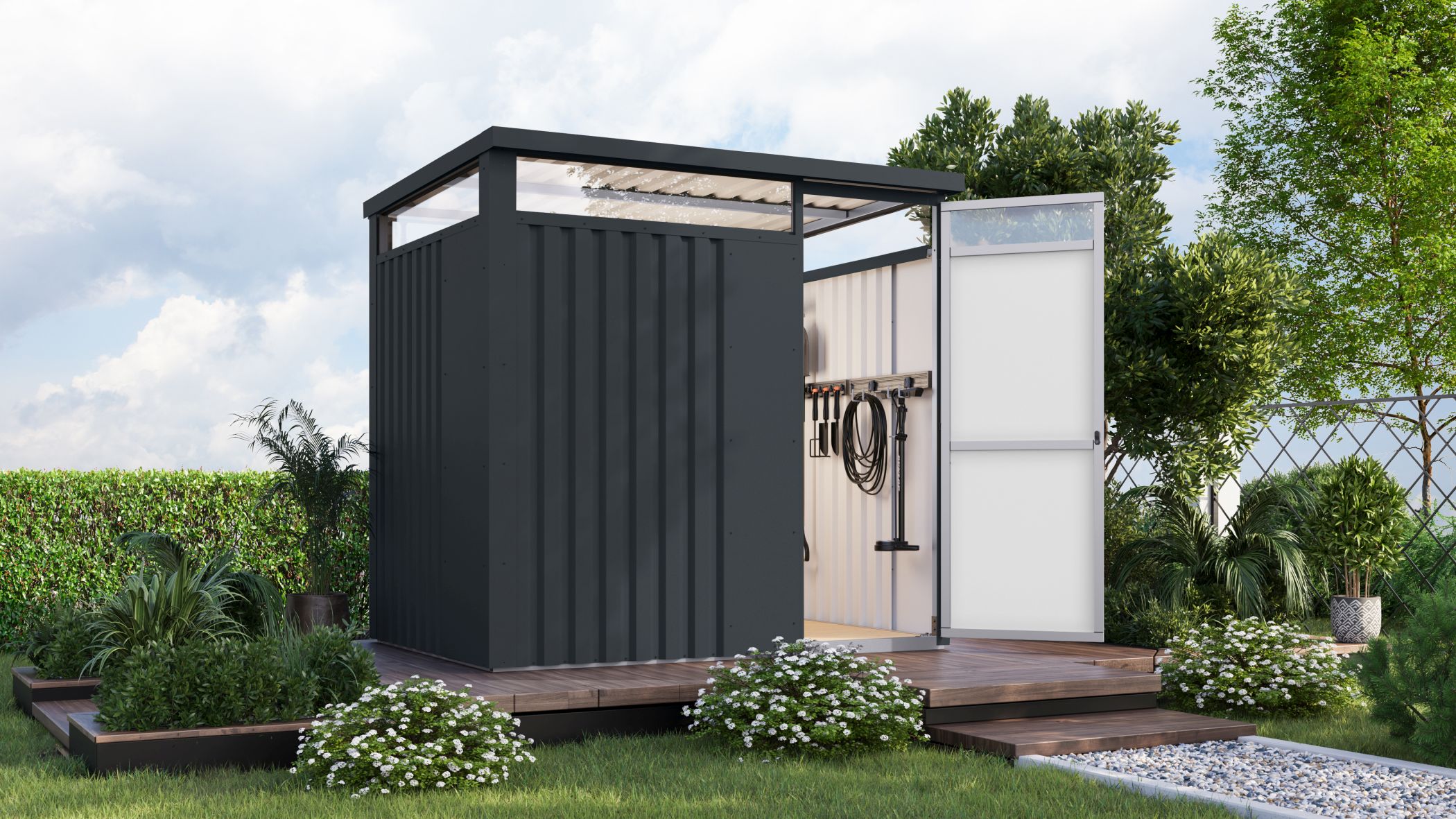 Metallhaus Østen 1,5 anthrazit / Lagerabverkauf