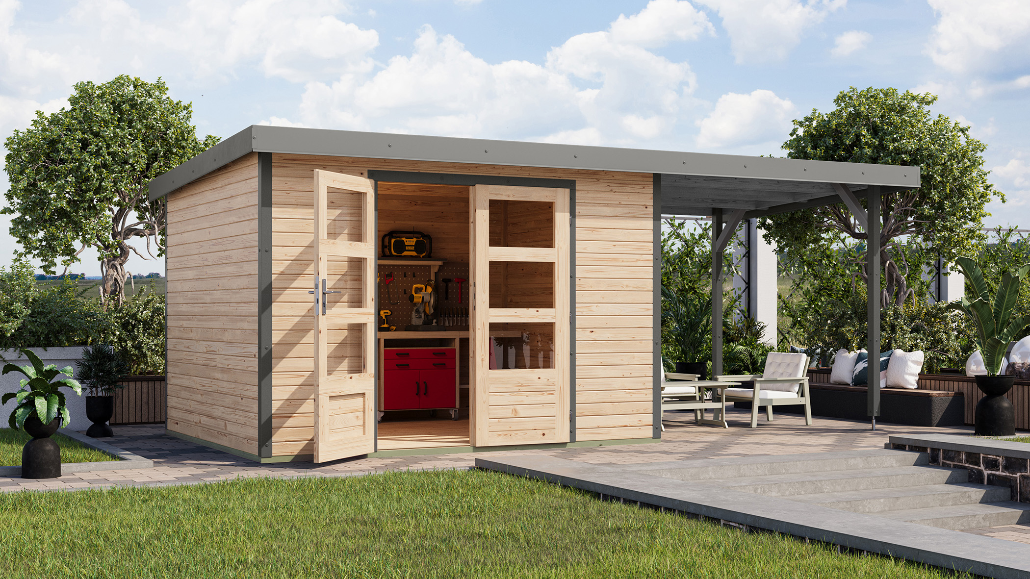 Gartenhaus Holz & Metall Jupiter 5