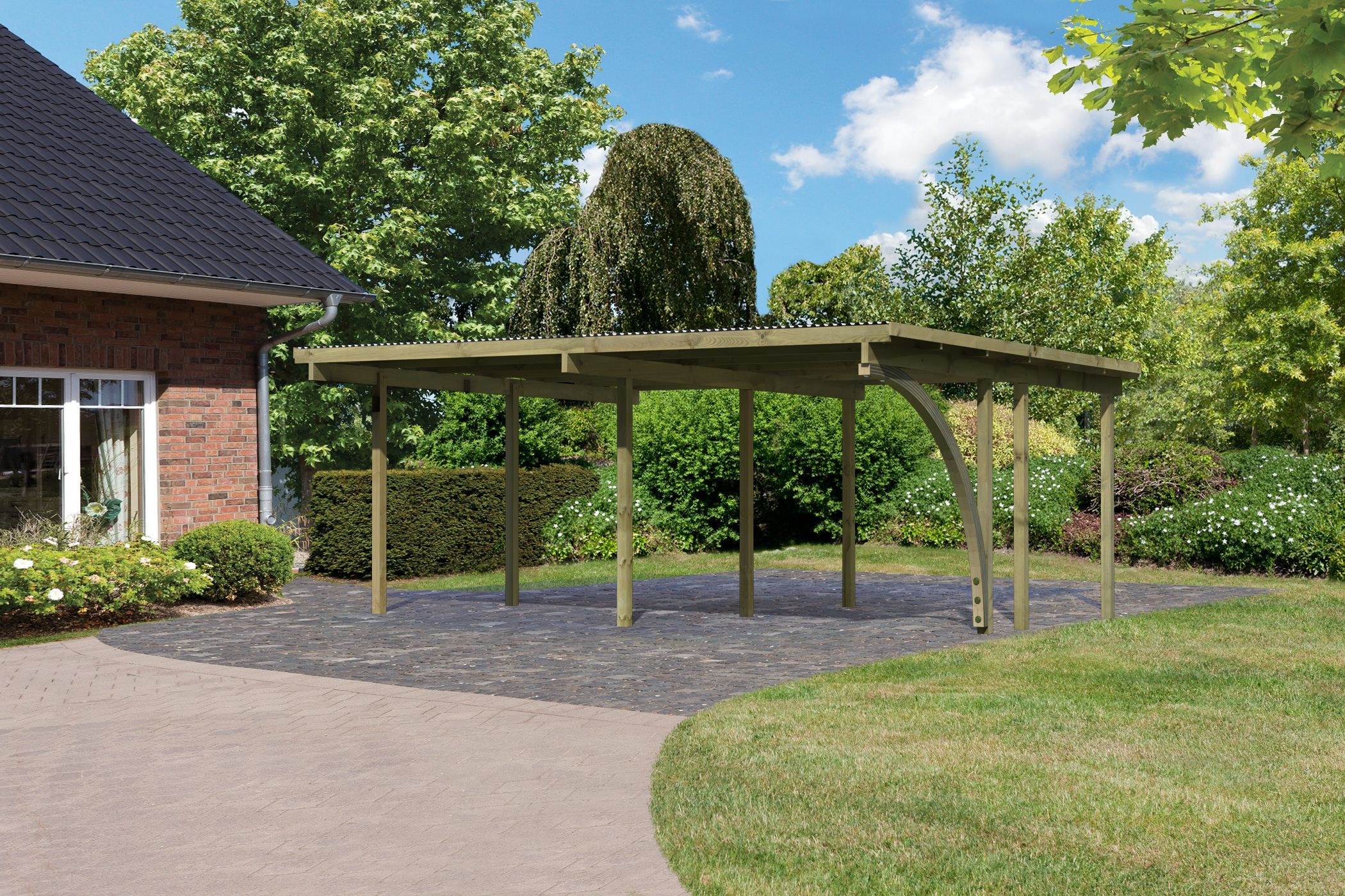 Veranda, Terrasse, Hinterhof, Pergola, Gras