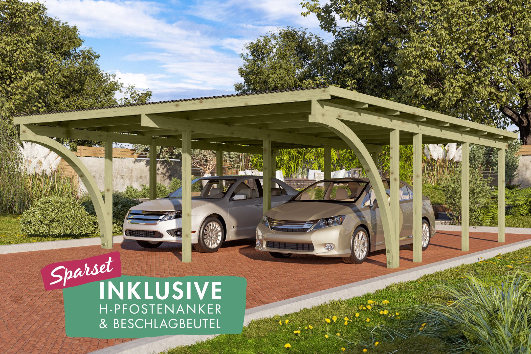 Doppelcarport BASIC 2 Set / Lagerabverkauf