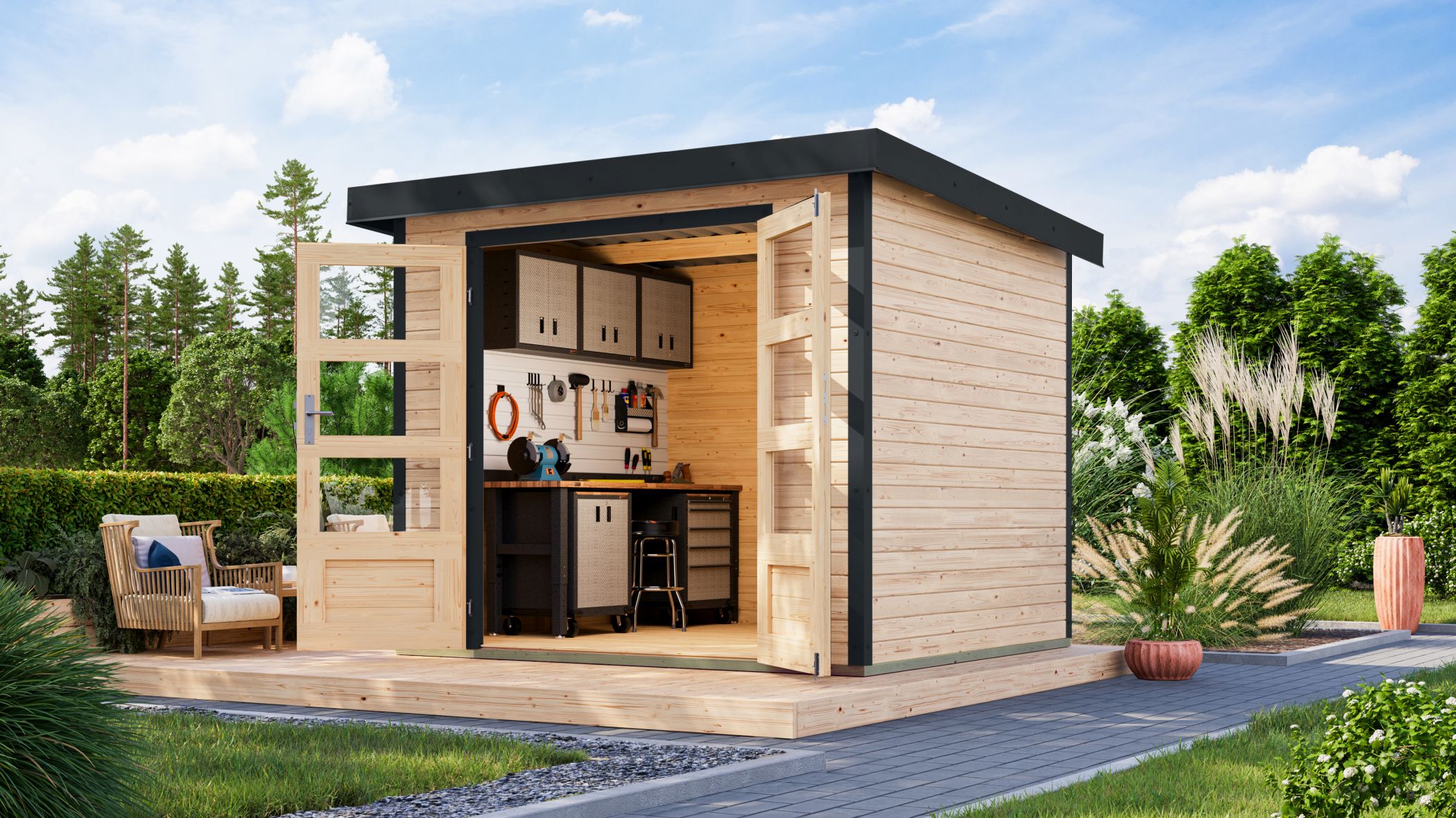 Gartenhaus Holz & Metall Jupiter 3