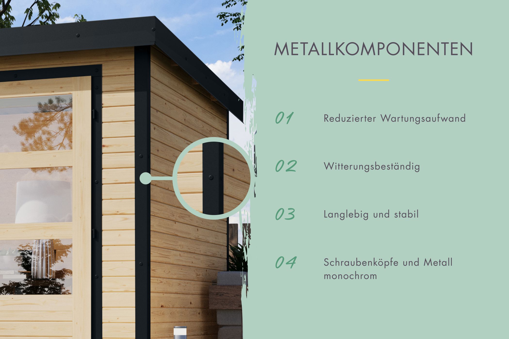 Gartenhaus Holz & Metall Jupiter 3