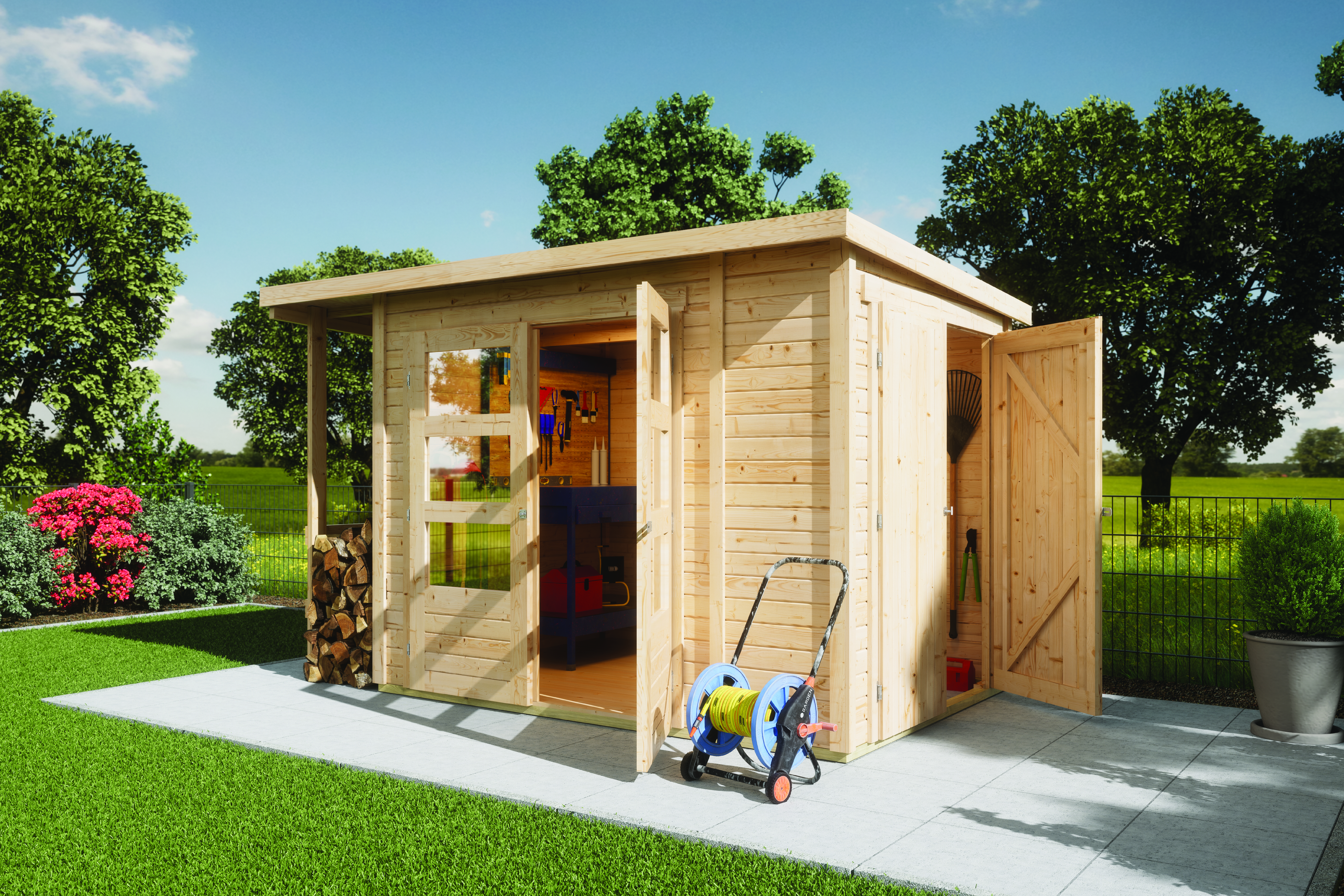 Gartenhaus Multifunktionshaus Pultdach 19mm