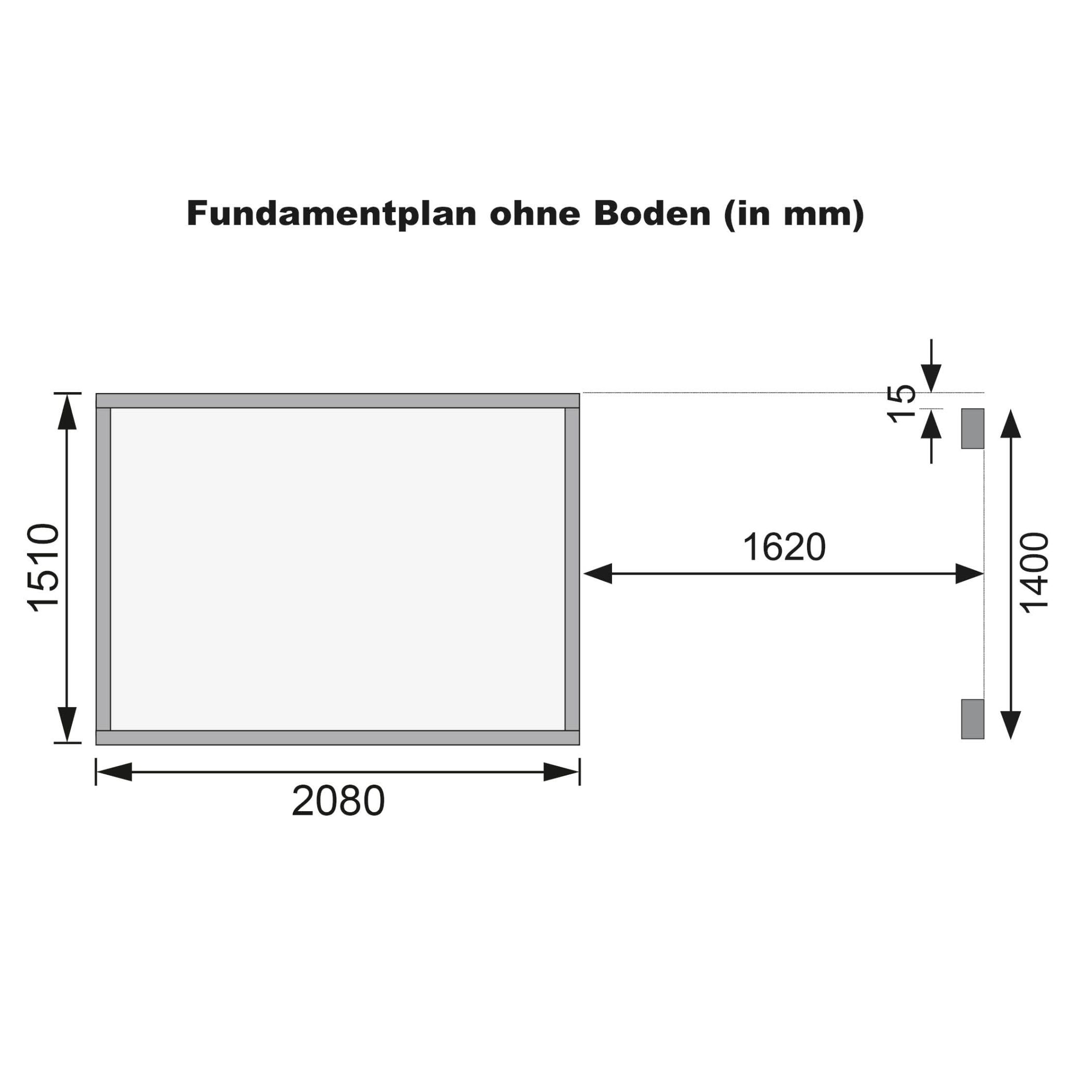 Gartenhaus Merseburg 3 vorvergraut mit Anbaudach / Lagerabverkauf