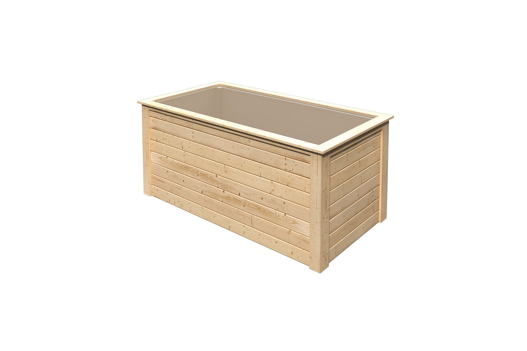 Innenarchitektur, Kiste, Whirlpool, Pflanze im Topf