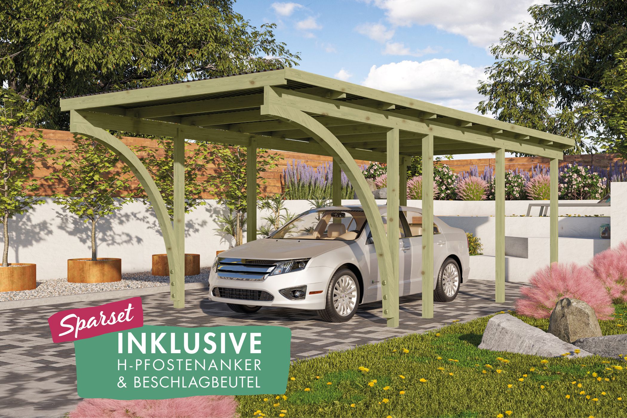 Einzelcarport BASIC 2 Set / Lagerabverkauf