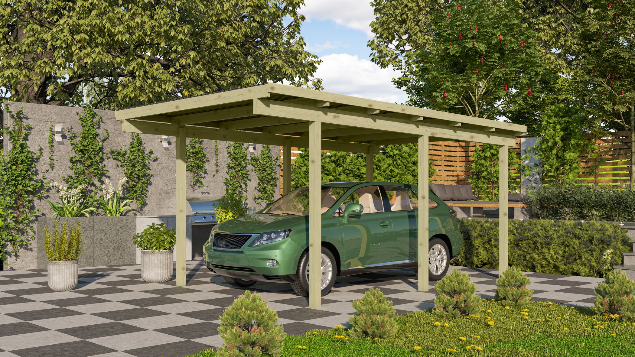 Veranda, Terrasse, Pergola, Stuhl, Pflanze