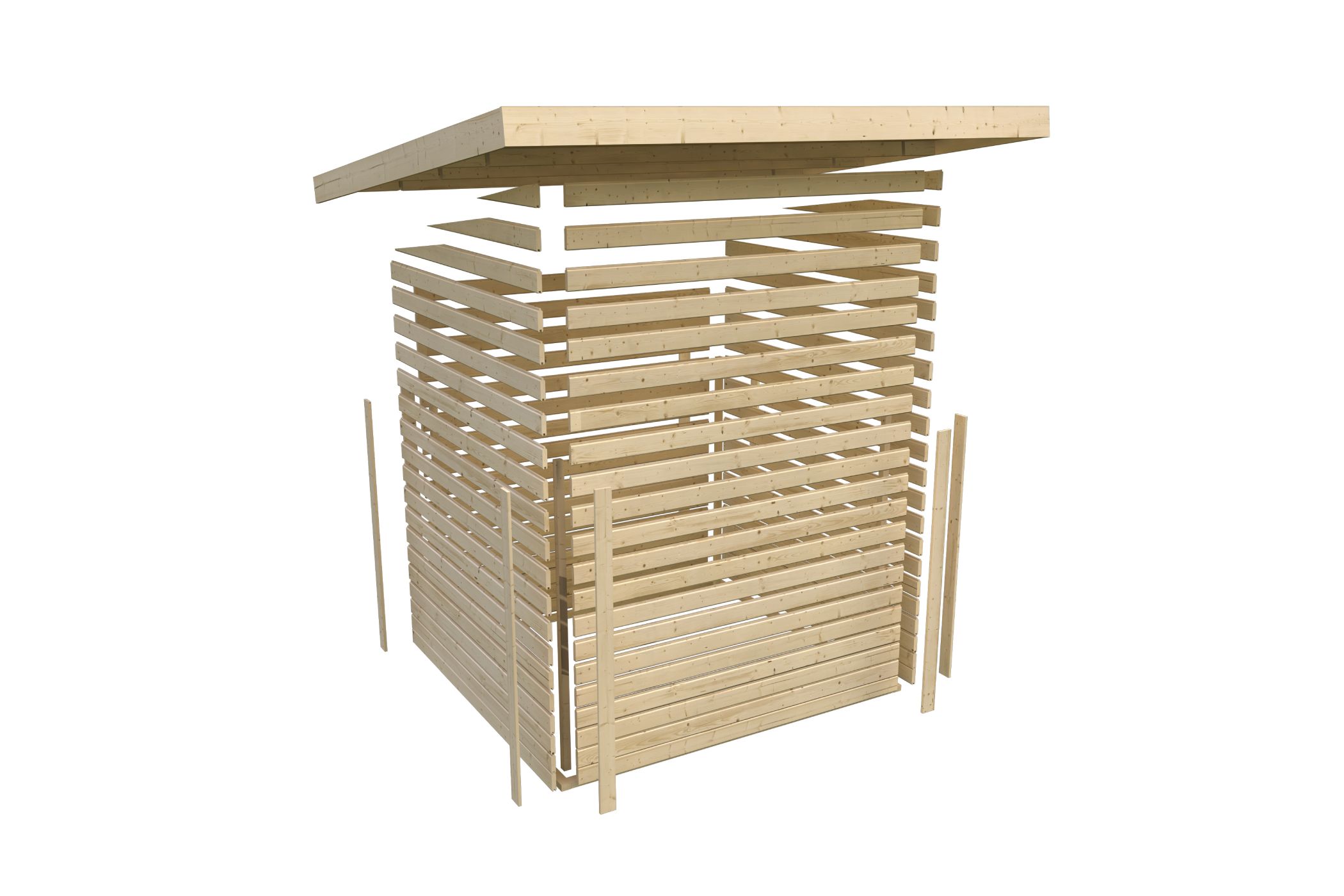 Gartenhaus Multifunktionshaus Pultdach 28mm terragrau / Lagerabverkauf