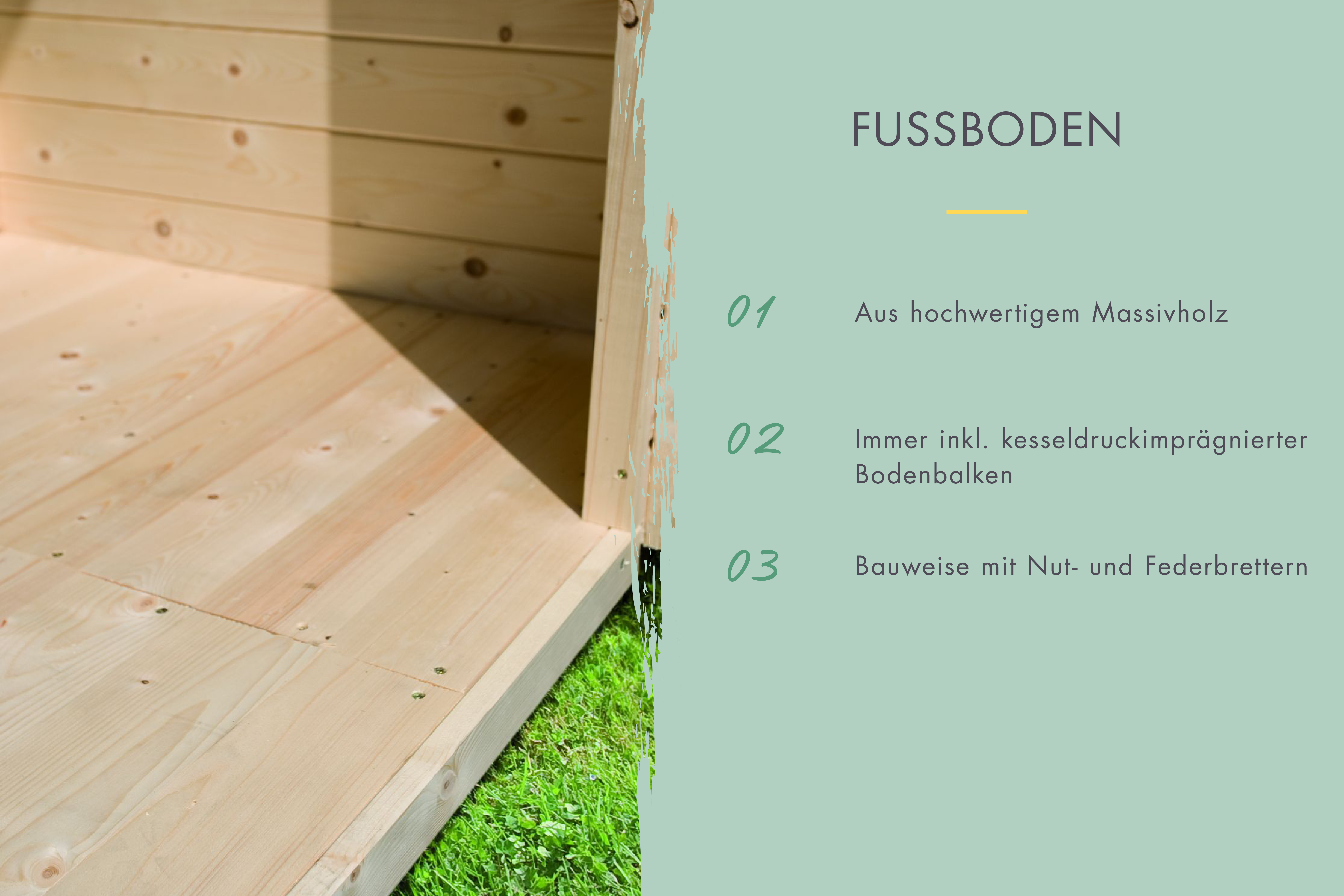 Fußboden für Sockelmaß 2,30 x 2,30 m (BxT)