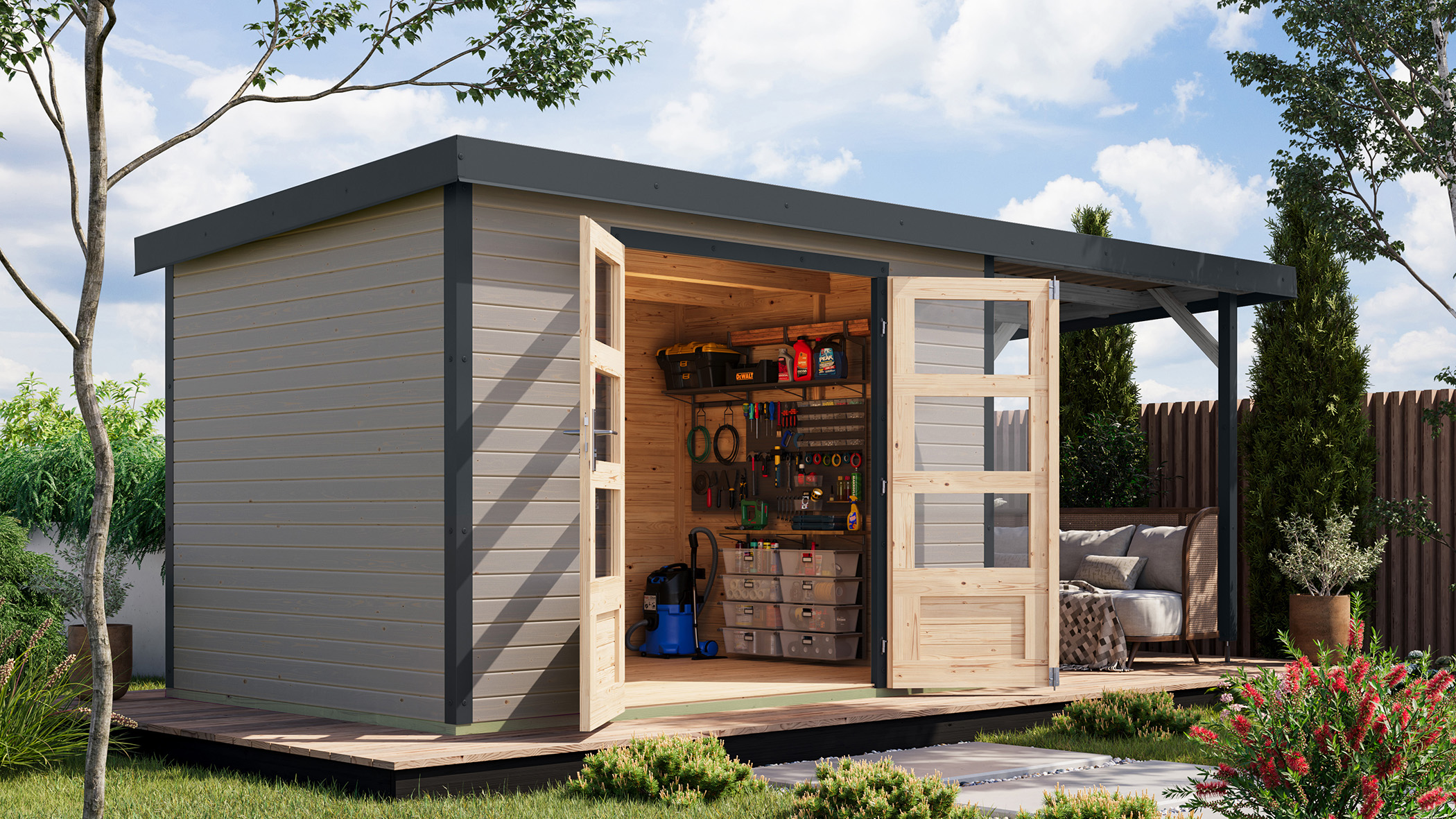 Gartenhaus Holz & Metall Jupiter 4